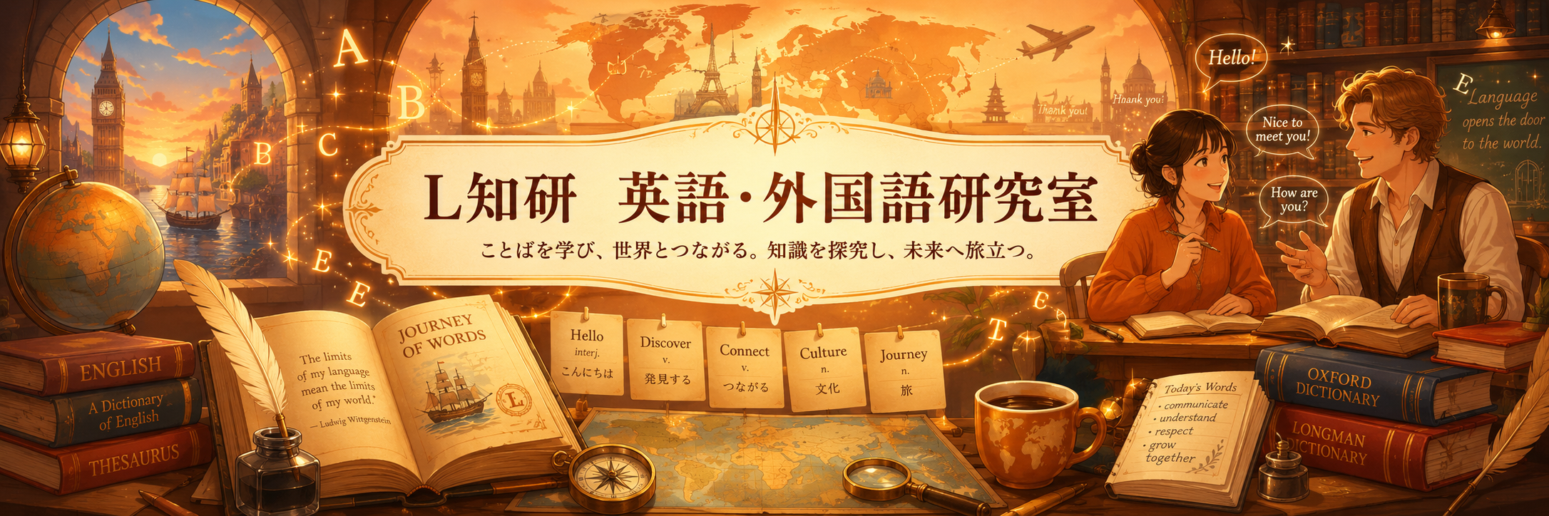 L知研・英語・外国語研究室イメージイラスト